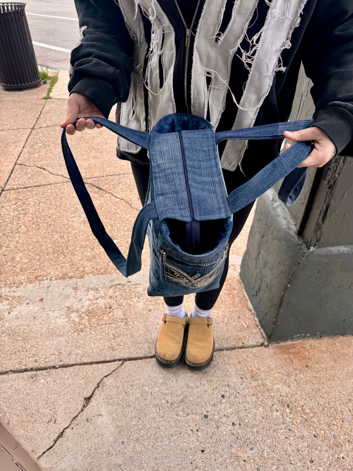 (Copy) Handmade Denim Tote Dicey Dyes