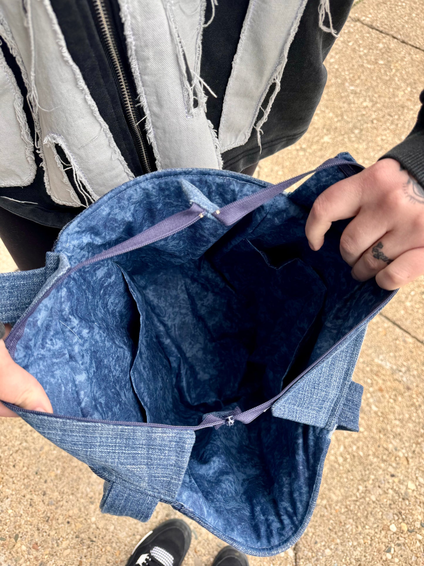 (Copy) Handmade Denim Tote Dicey Dyes