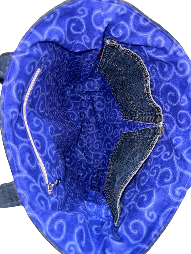 Handmade Denim Tote #4 Dicey Dyes