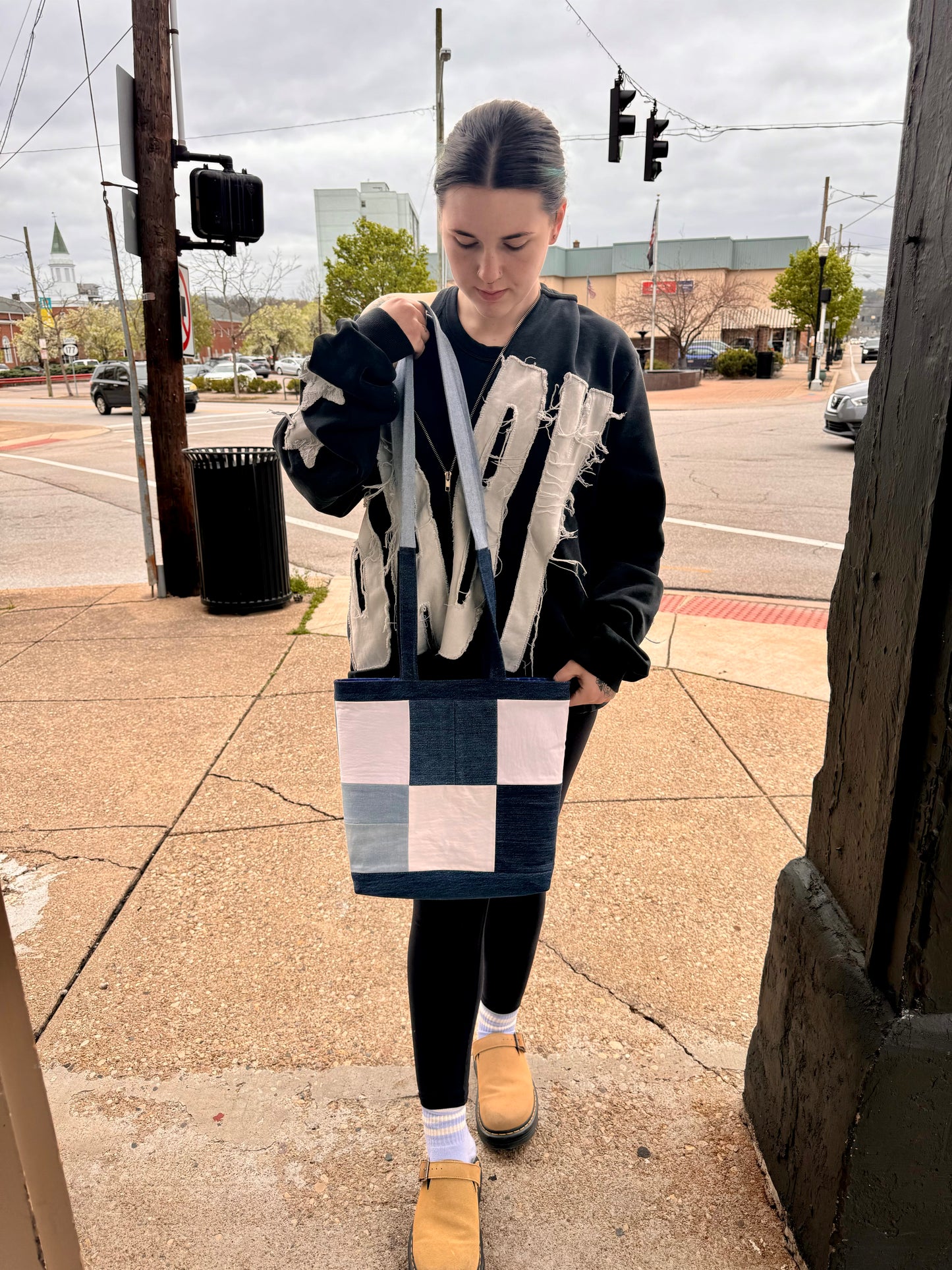 Handmade Denim Tote #4 Dicey Dyes