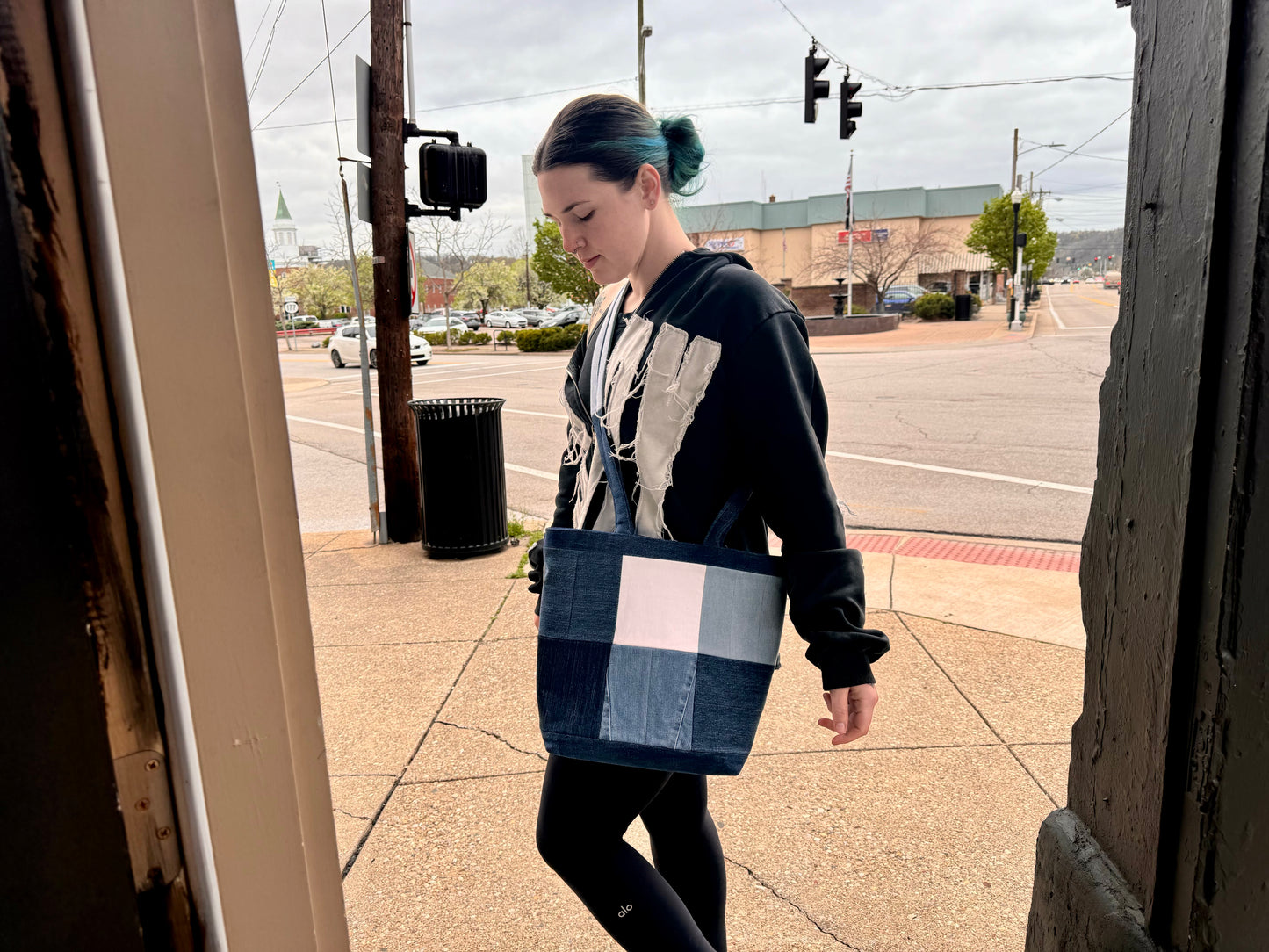 Handmade Denim Tote #4 Dicey Dyes