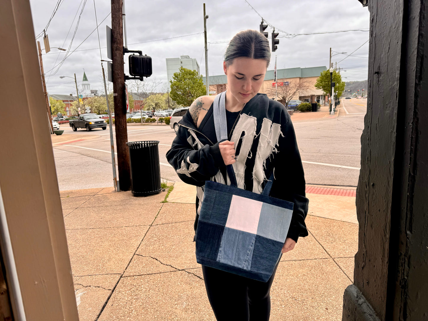 Handmade Denim Tote #4 Dicey Dyes