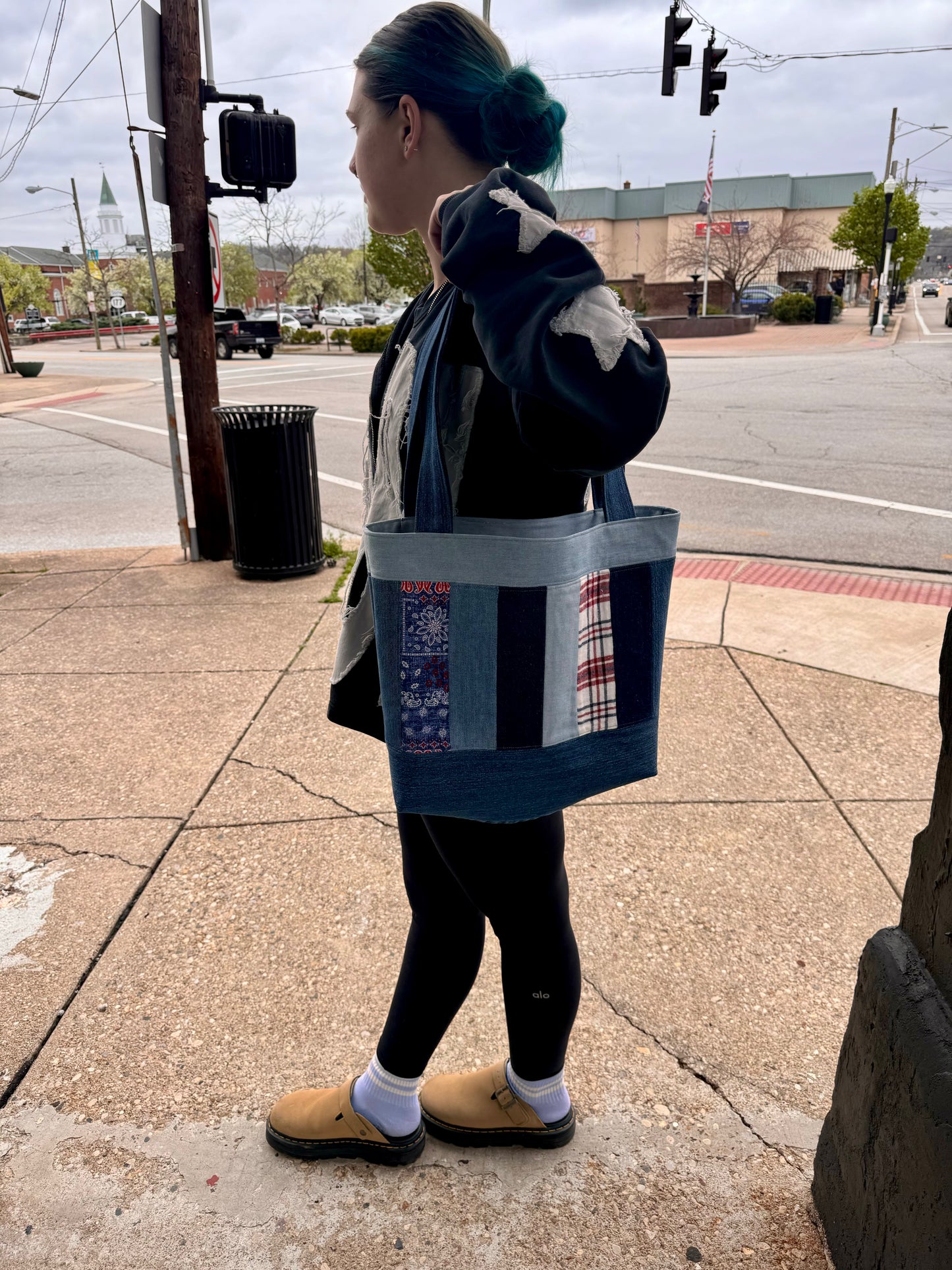 (Copy) Handmade Denim Tote #1 Dicey Dyes