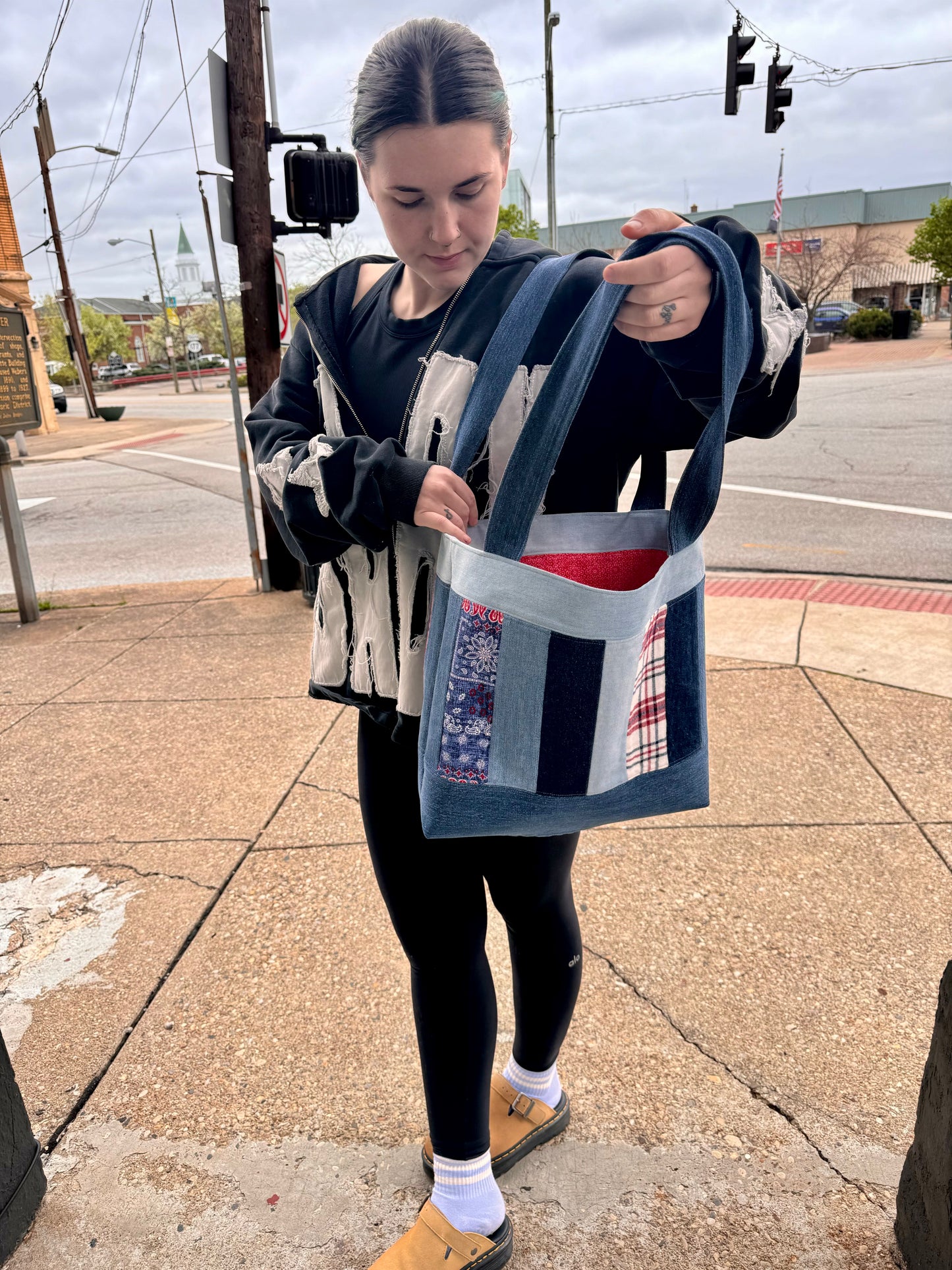 (Copy) Handmade Denim Tote #1 Dicey Dyes