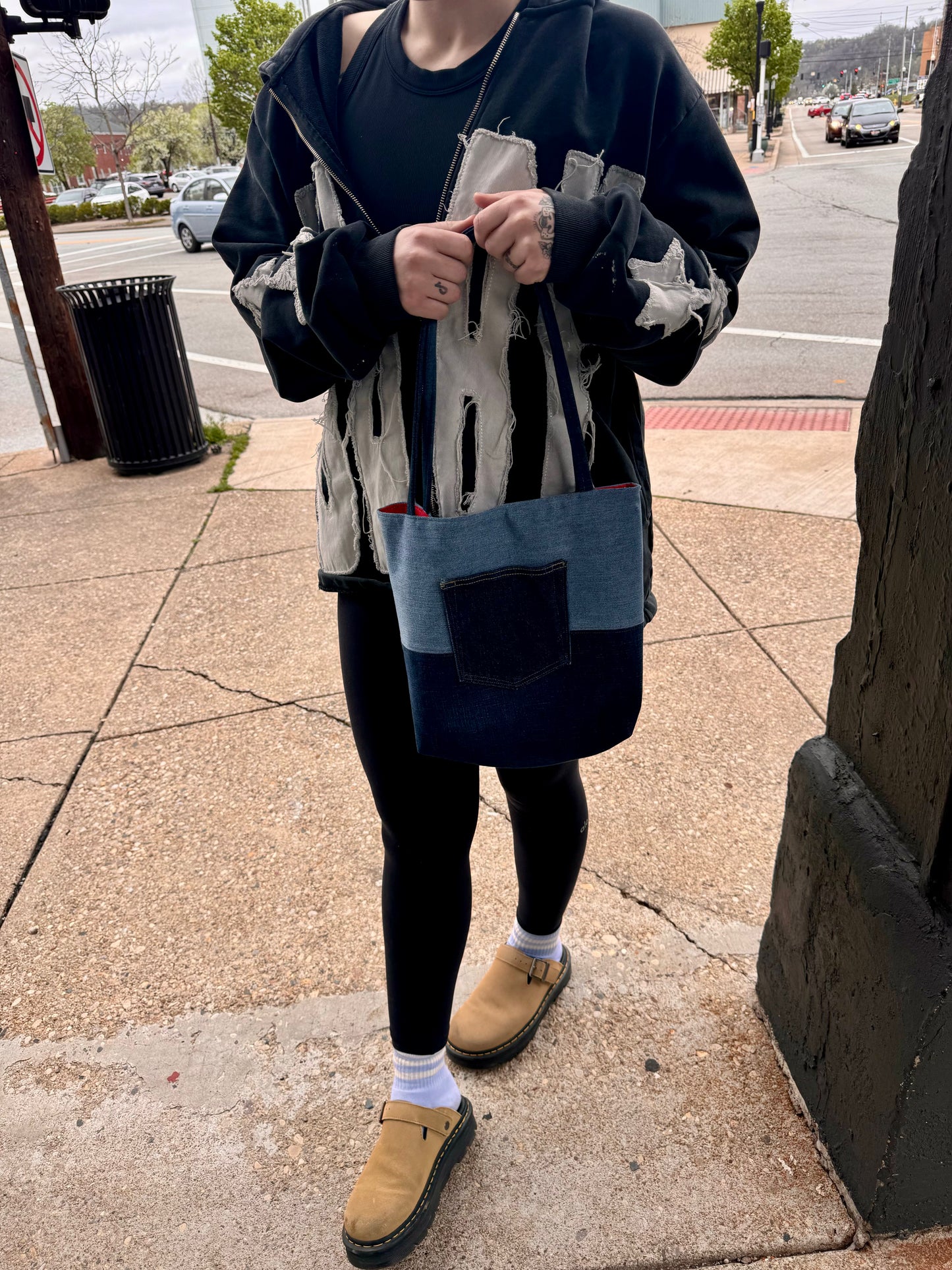 Handmade Denim Tote #6 Dicey Dyes