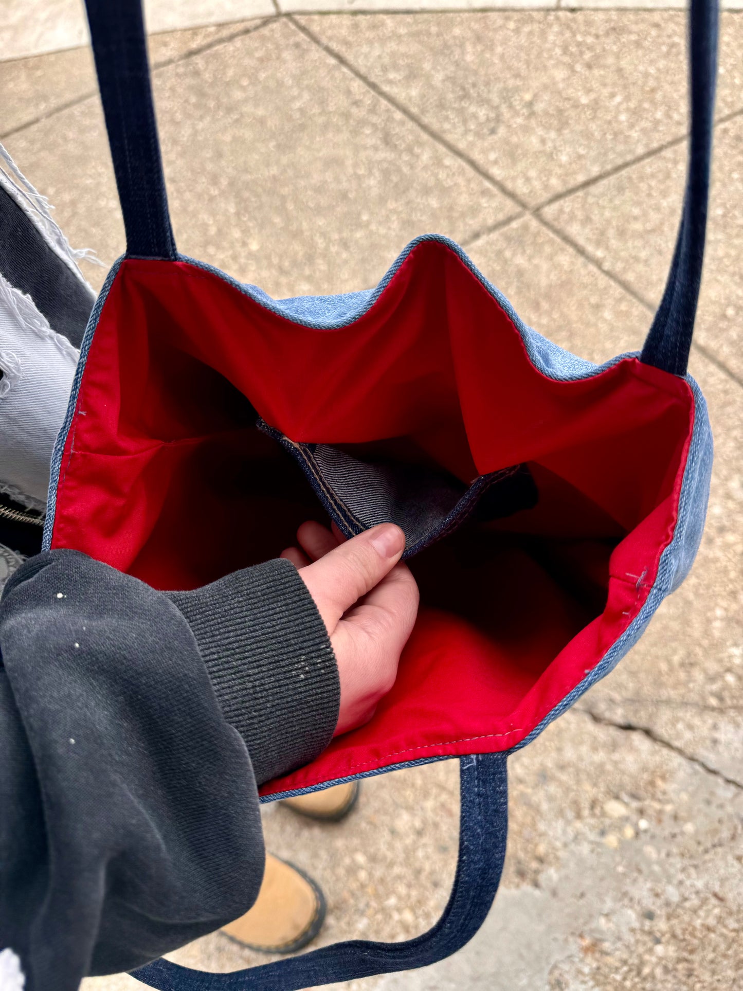 Handmade Denim Tote #6 Dicey Dyes