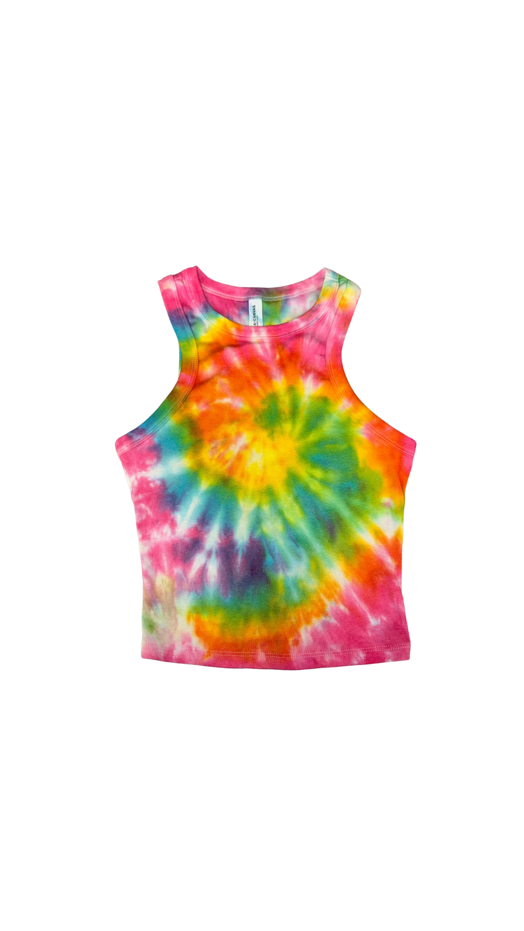 Women’s Rainbow Cropped Racer Back Tank Dicey Dyes